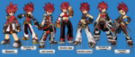 Modèles des spécialisations d'Elsword.