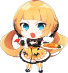 Chibi artwork of Rose in the Candy Devil - Orange set.