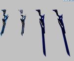 Length comparison between Demonio's promo and Transcendence gun blades.