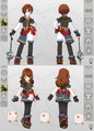 Suit appearance (male characters top, female characters bottom)