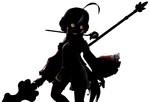 A shadow silhouette of Little Hsien Alternate Art.